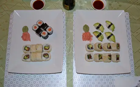 Sety s 24–68 ks sushi: maki, vege i party mix
