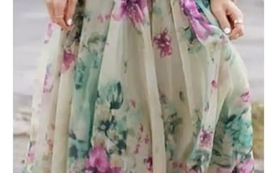 Dámská sukně v květinovém provedení - dlouhá
