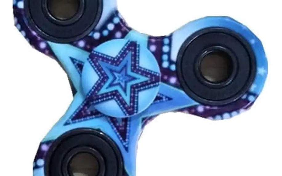 Modrý fidget spinner s hvězdičkou