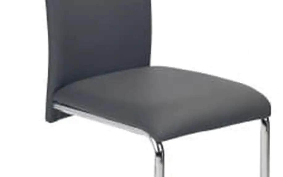 K197 - jídelní židle (eco kůže šedá, chrom)