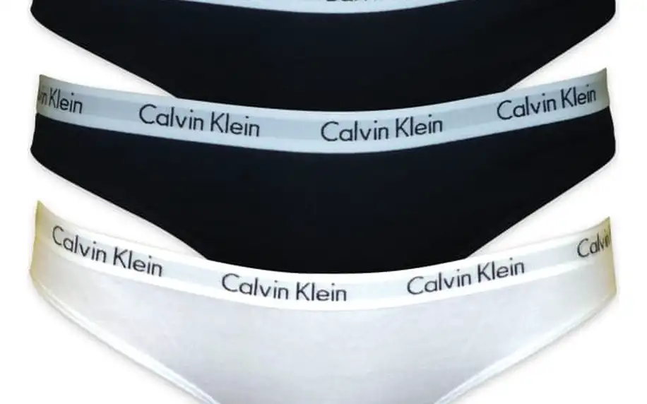 3PACK dámské kalhotky Calvin Klein černo bílé M