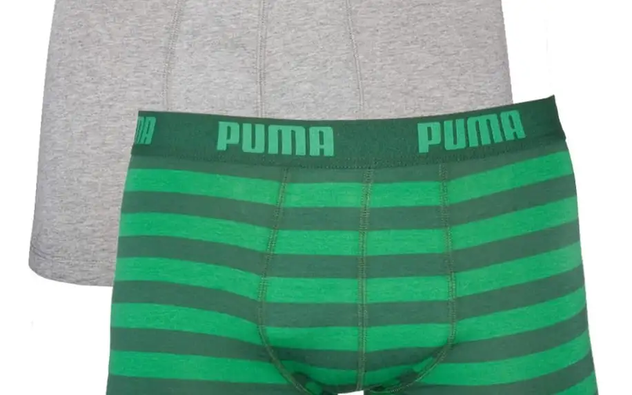 2PACK Pánské Boxerky Puma Green Stripes Long M