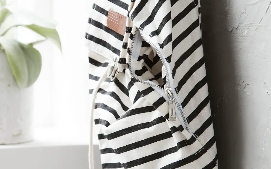 House Doctor Batoh Stripes black/white, černá barva, bílá barva, textil