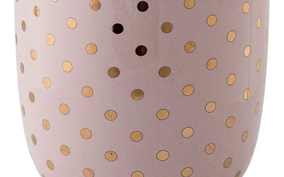 Bloomingville Latte hrneček Henrietta Gold dots, růžová barva, zlatá barva, keramika