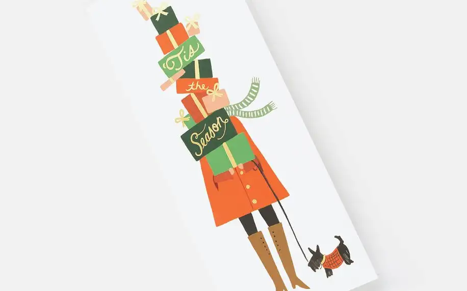 Rifle Paper Co. Vánoční přání s obálkou Seasons of Giving, červená barva, zelená barva, multi barva, papír
