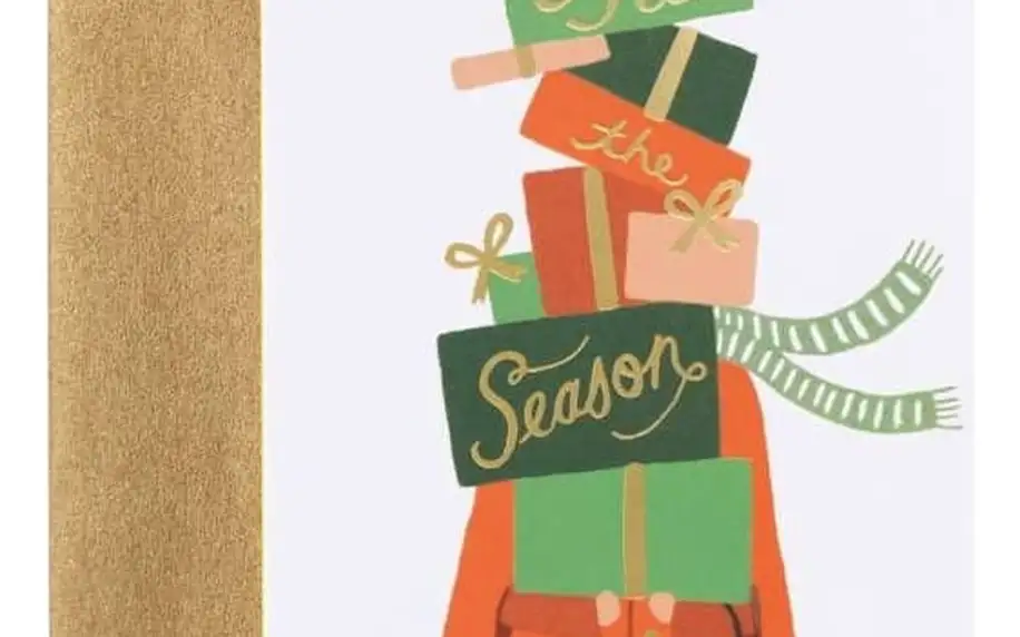Rifle Paper Co. Vánoční přání s obálkou Seasons of Giving, červená barva, zelená barva, multi barva, papír