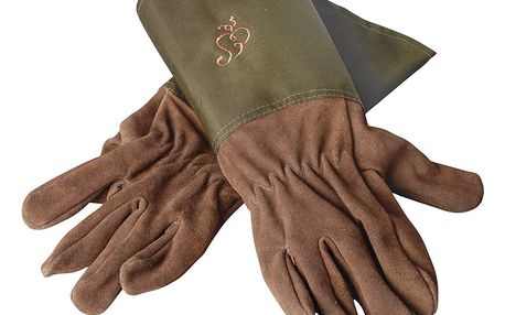 Zahradnické kožené rukavice se zeleným lemem Esschert Design Spelter