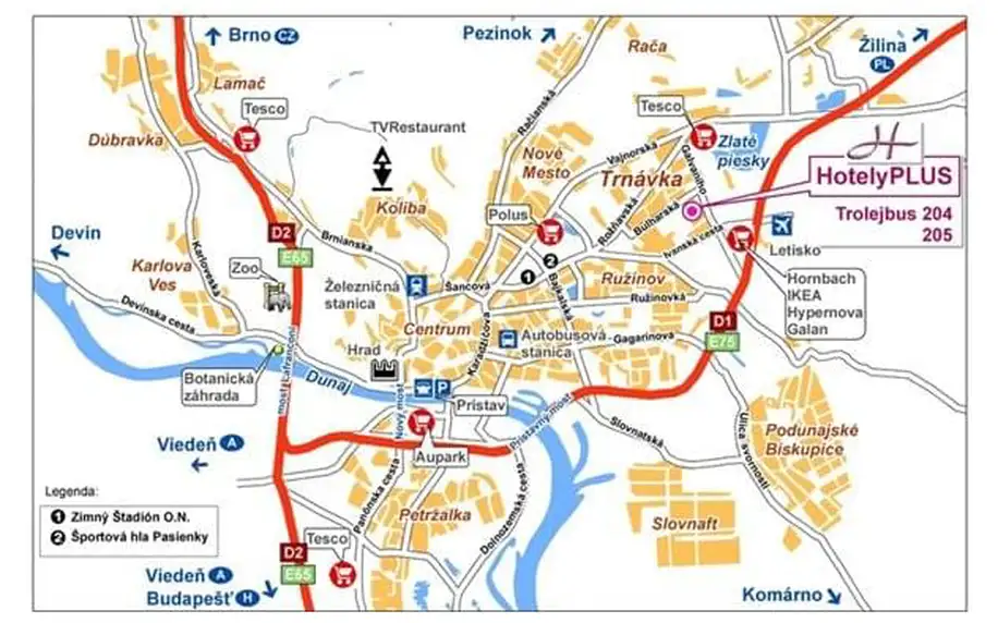 Bratislava na 3-31 dnů, snídaně v ceně