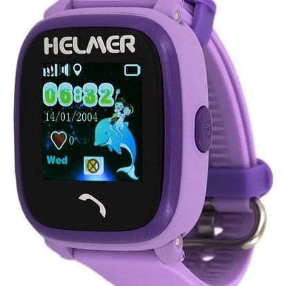 Chytré hodinky Helmer LK 704 dětské s GPS lokátorem fialové (Helmer LK 704 V)