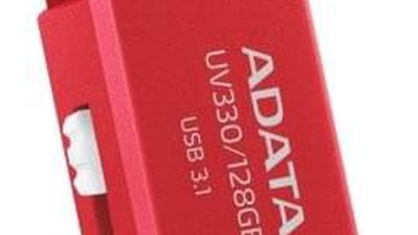 USB Flash ADATA UV330, 128 GB, červený (AUV330-128G-RRD)