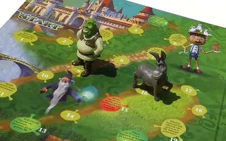 Desková hra, magnetky i puzzle se Shrekem