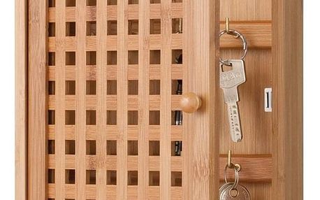 Bambusový věšák pro ukládání klíčů, 27x19x6 cm, ZELLER