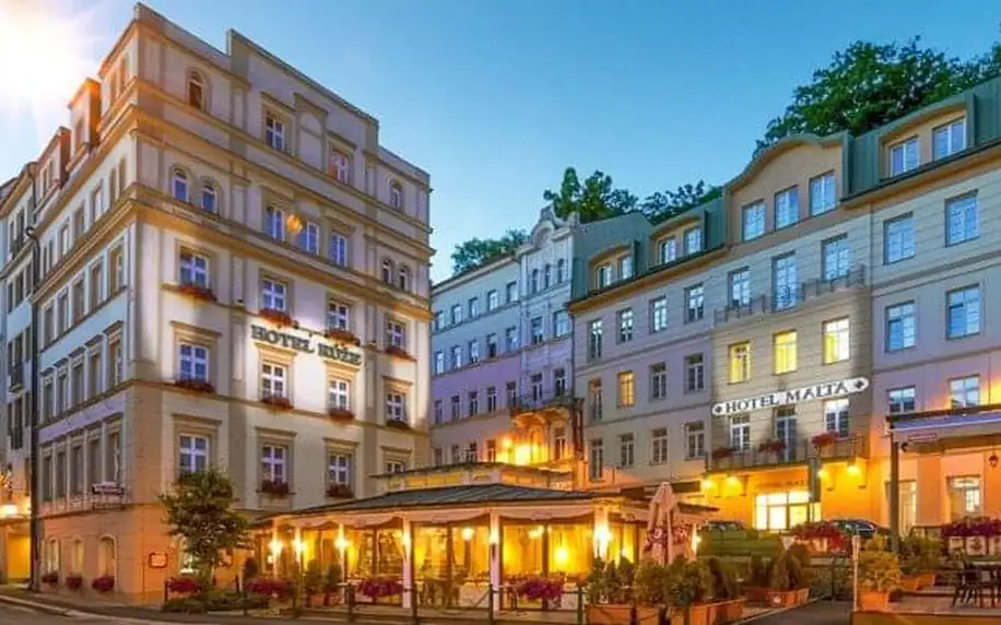 Karlovy Vary: 8 dní v Hotelu Růže **** s 15 léčebnými procedurami, vstupem do Alžbětiných lázní + plná penze