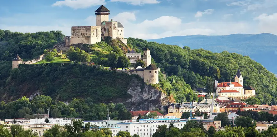 Pohled na hrad Trenčín, Slovensko