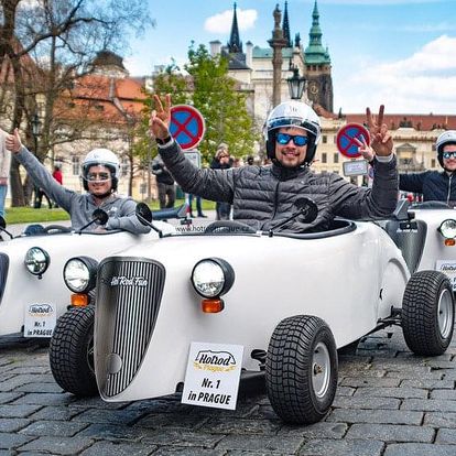 Jízda v mini autech Hot Rod po Praze