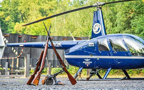 Let vrtulníkem a zážitková střelba pro 3 osoby