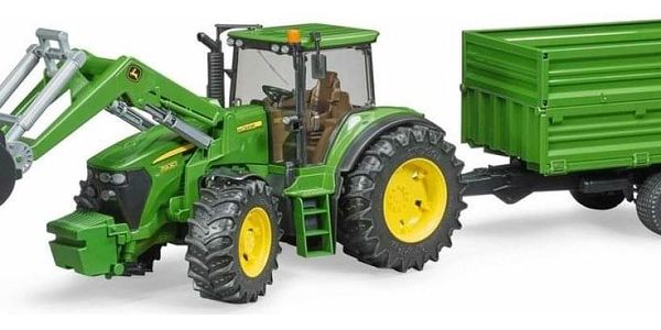 Bruder 3055 Traktor John Deere 7930 s nakladačem a valníkem, 1:16, 75 x 19 x 22 cm