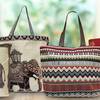 Prostorné látkové tašky se sovičkami i slony