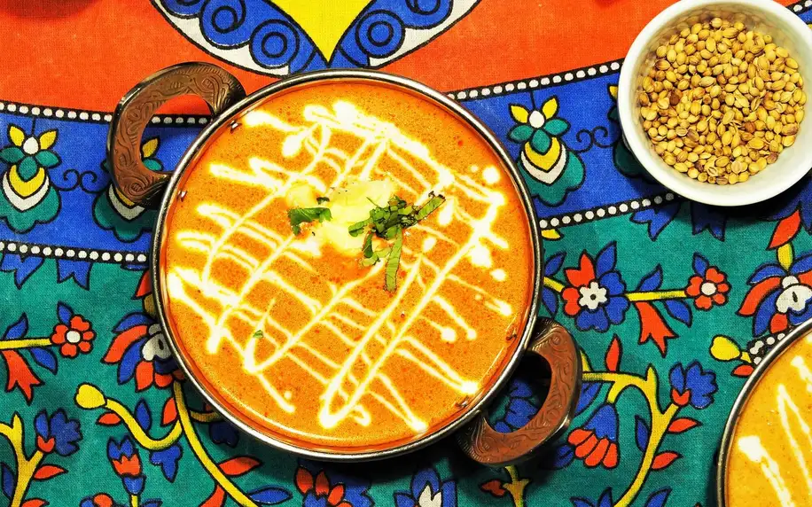 Indické menu: polévka a hlavní chod podle výběru