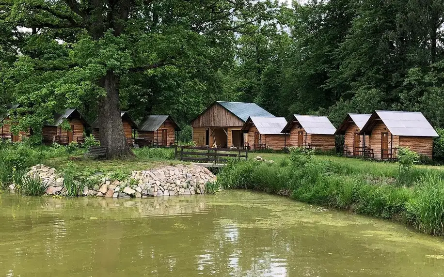 Pobyt v chatičce u Budějovic i s jídlem a rybařením