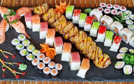 66 až 106 ks sushi: maki i nigiri s rybami a zeleninou