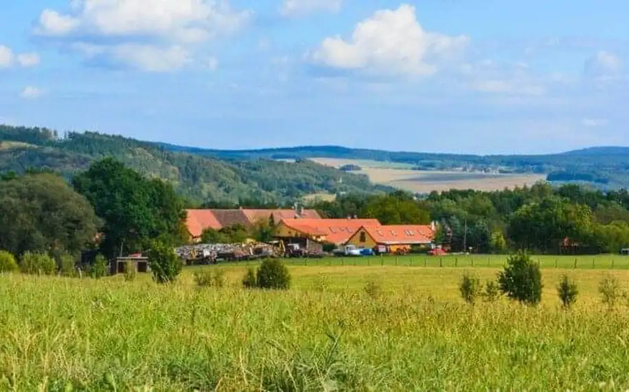 Pobyt blízko Plzně a Křivoklátska: Penzion Farma Dvorec s prohlídkou farmy, polopenzí a degustačním prkénkem