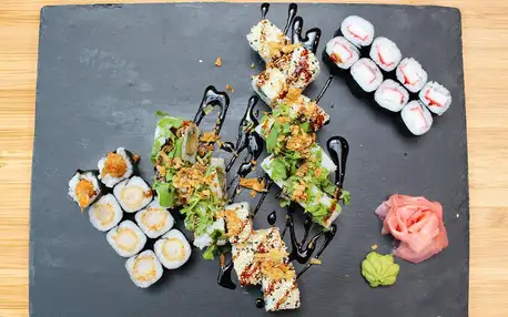 Sety 21–76 ks sushi: vege i s rybami či krabem