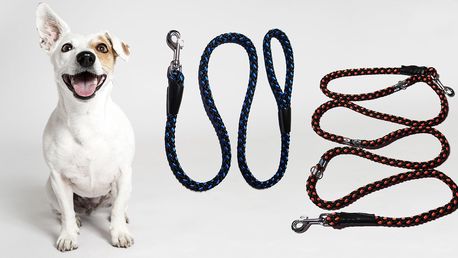 Vodítko české výroby z pleteného lana pro psy