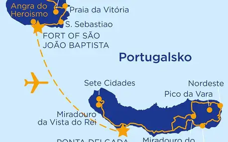 Portugalsko - Azory letecky na 8-9 dnů, strava dle programu