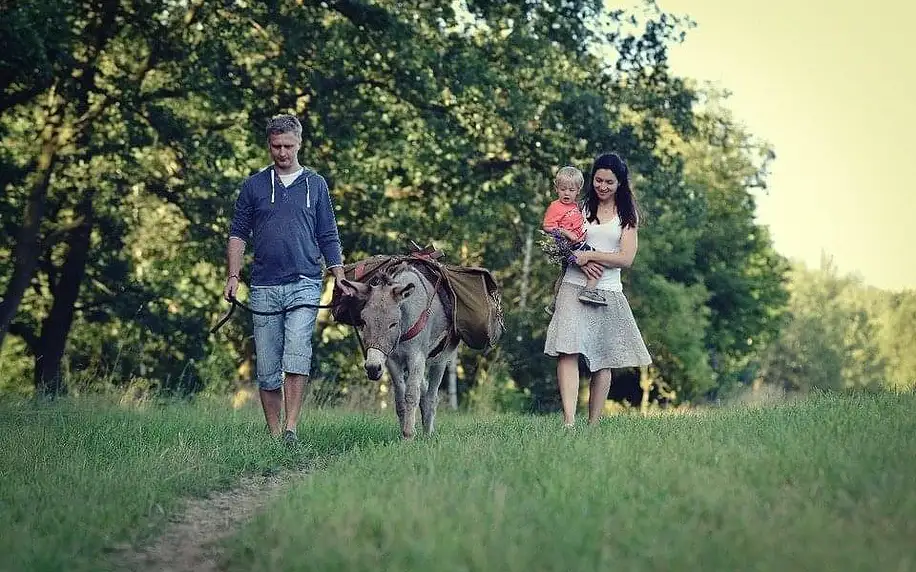 Rodinný pobyt na farmě v Českém ráji s nocováním v jurtě, piknikem a procházkou s oslíkem