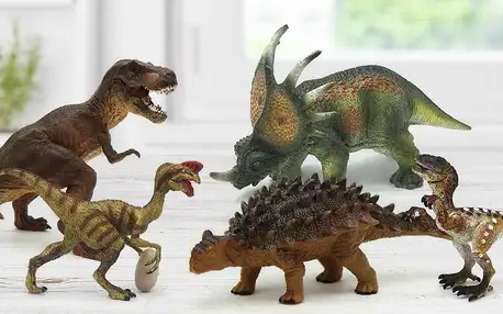 Figurky dinosaurů: T-rex, velociraptor a další