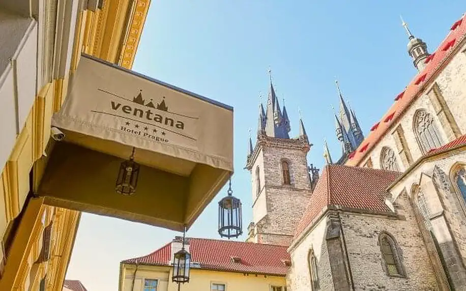 Centrum Prahy na Staroměstském náměstí: Ventana Hotel Prague ***** v pokoji Superior se snídaní a Proseccem