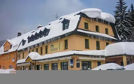 Pec pod Sněžkou: Pobyt v Hotelu Krokus *** se snídaní či polopenzí, welcome drinkem a lahví vína + sauna