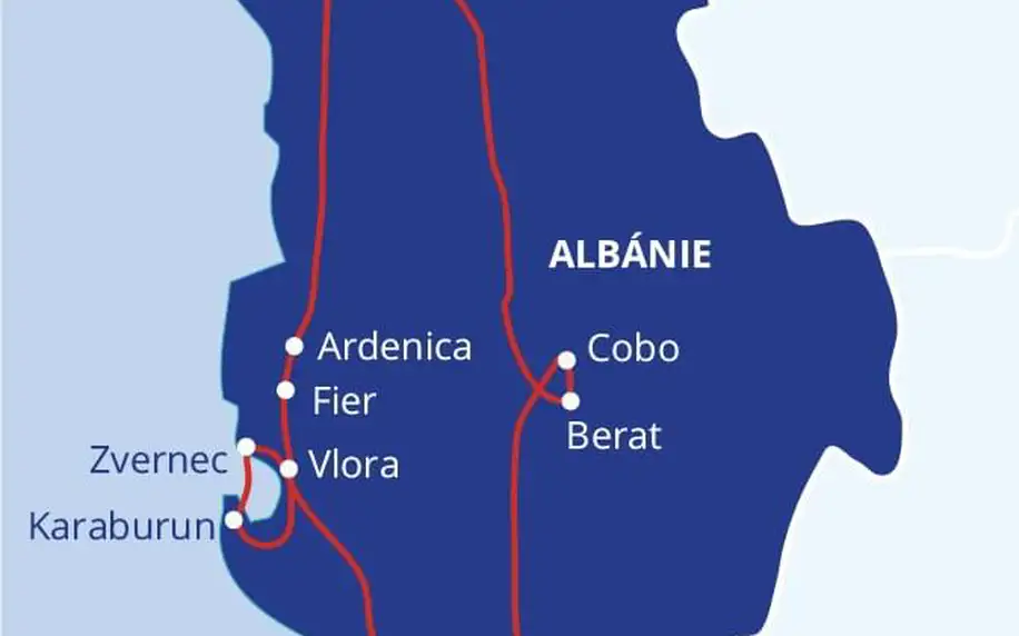 Albánie letecky na 8-16 dnů, strava dle programu