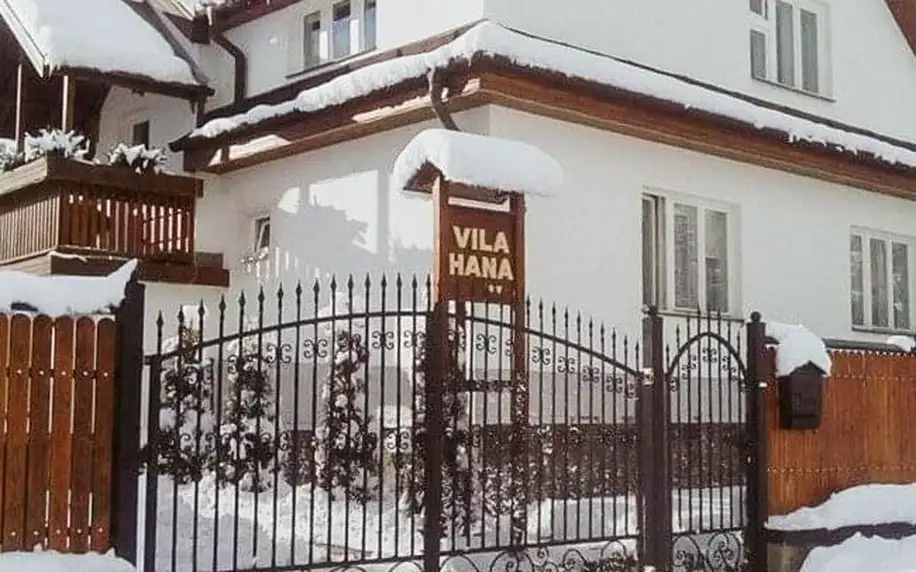 Vysoké Tatry ve Vile Hana se snídaní či polopenzí, welcome drinkem a slevou do aquaparku