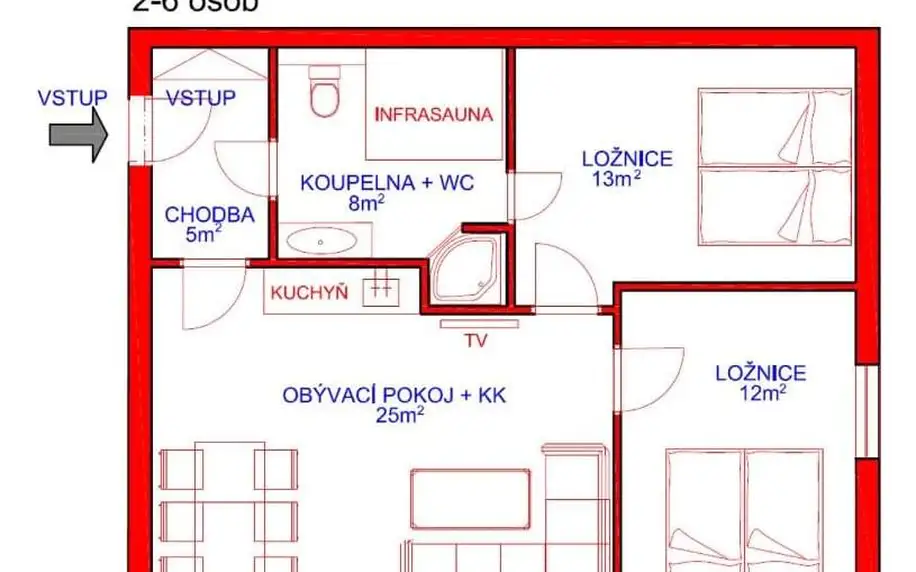 Klimkovice: apartmány U Solišů s možností vířivky na pokoji