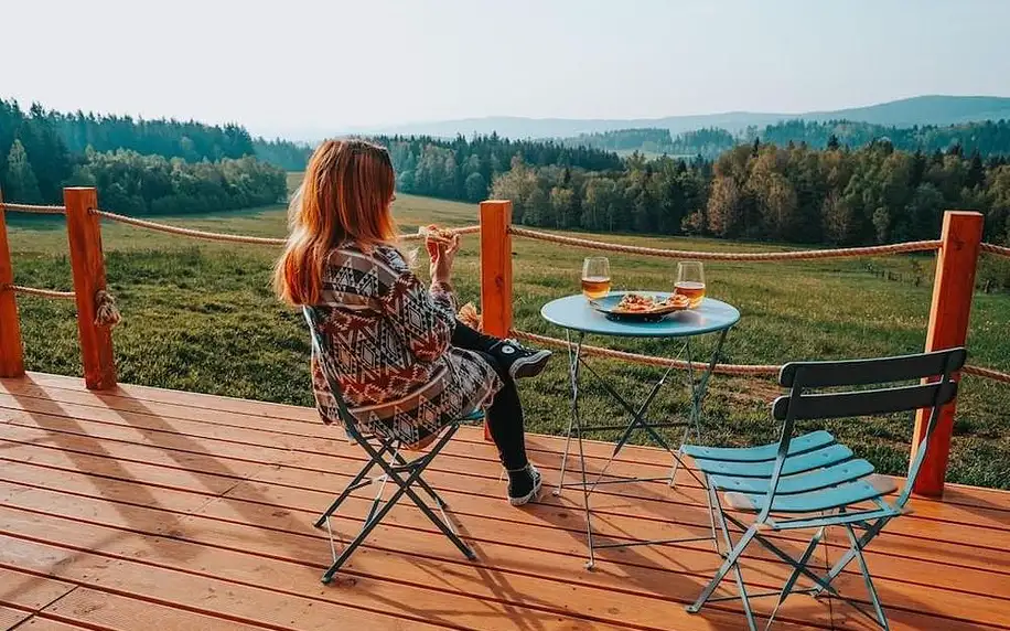 Český Krumlov: Tiny House Laura s možností vířivky na pokoji