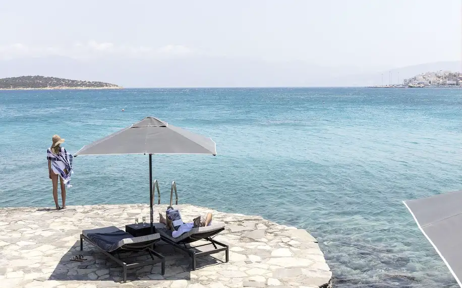 Minos Beach Art Hotel, Kréta, Dvoulůžkový pokoj s výhledem na moře, letecky, snídaně v ceně