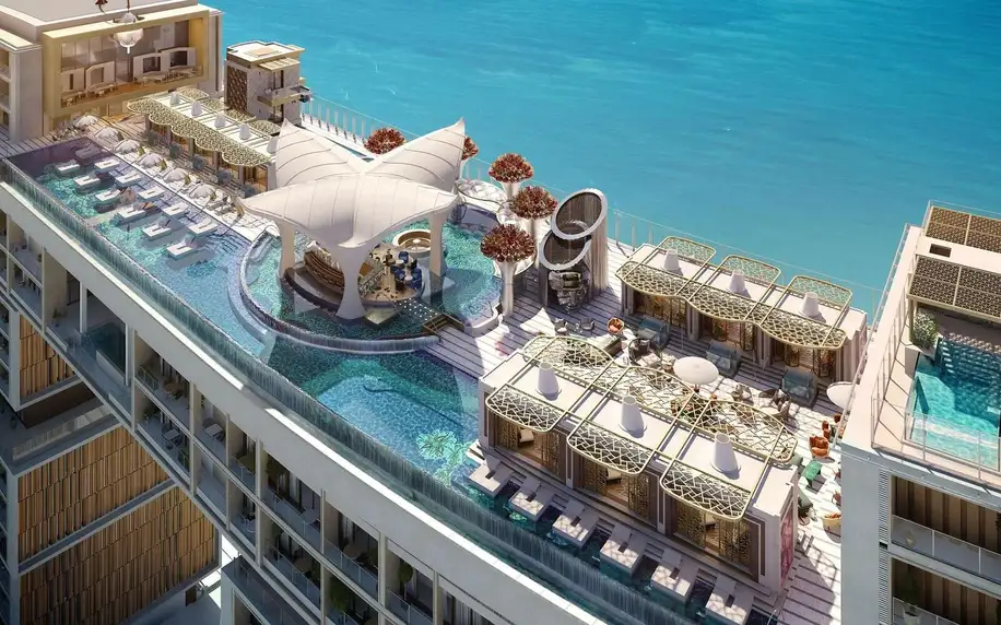 Atlantis The Royal, Dubaj, Dvoulůžkový pokoj Seascape King, letecky, polopenze