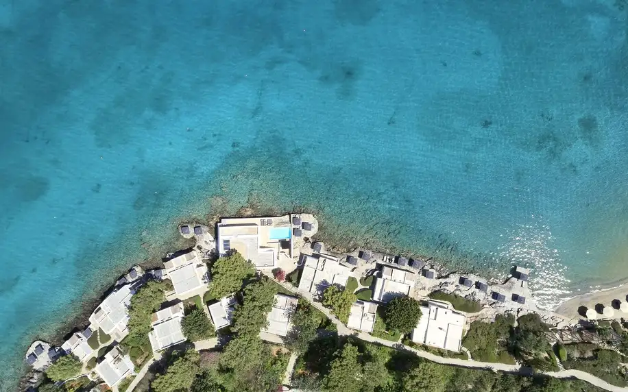Minos Beach Art Hotel, Kréta, Bungalov s výhledem na moře, letecky, polopenze