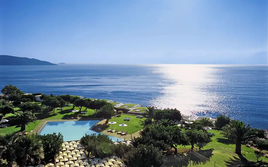 Elounda Beach Hotel & Villas, Kréta, Dvoulůžkový pokoj Deluxe s výhledem na moře, letecky, polopenze