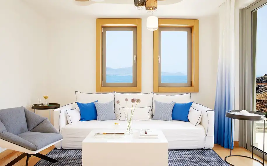 Lindos Blu, Rhodos, Dvoulůžkový pokoj s výhledem na moře, letecky, snídaně v ceně