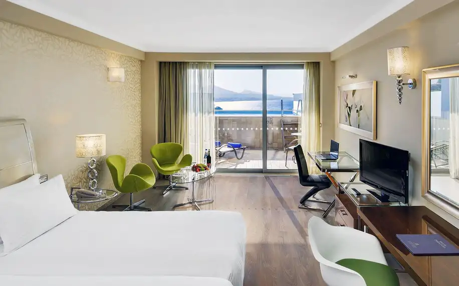 Atrium Platinium Luxury Resort & Spa, Rhodos, Dvoulůžkový pokoj Deluxe s výhledem na moře, letecky, plná penze