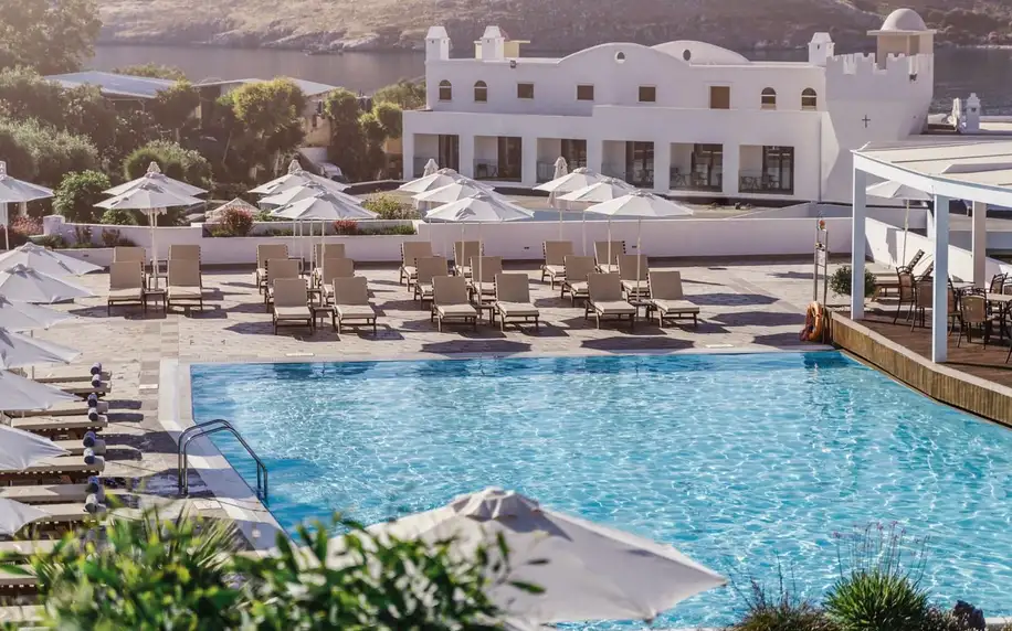 Lindos Village Resort & Spa, Rhodos, Dvoulůžkový pokoj s výhledem na moře, letecky, all inclusive
