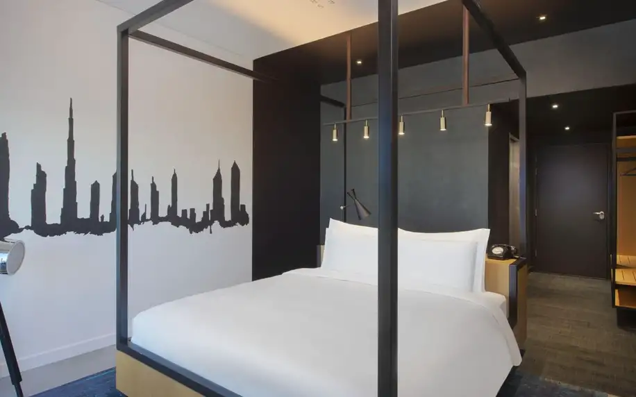 Canopy by Hilton Al Seef, Dubaj, Dvoulůžkový pokoj s manželskou postelí King, letecky, snídaně v ceně