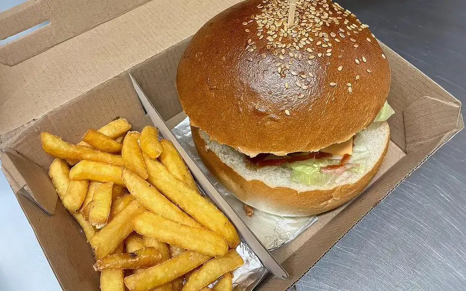 Burger box dle výběru vč. přílohy pro 1 i 2 os.