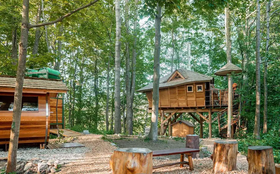 Treehouse na Dolní Moravě s privátním wellness