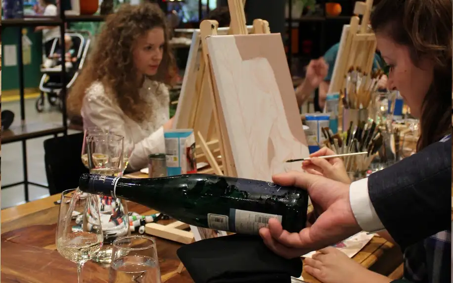 Zážitkový večer: malování s degustací vín pro 1–2 osoby