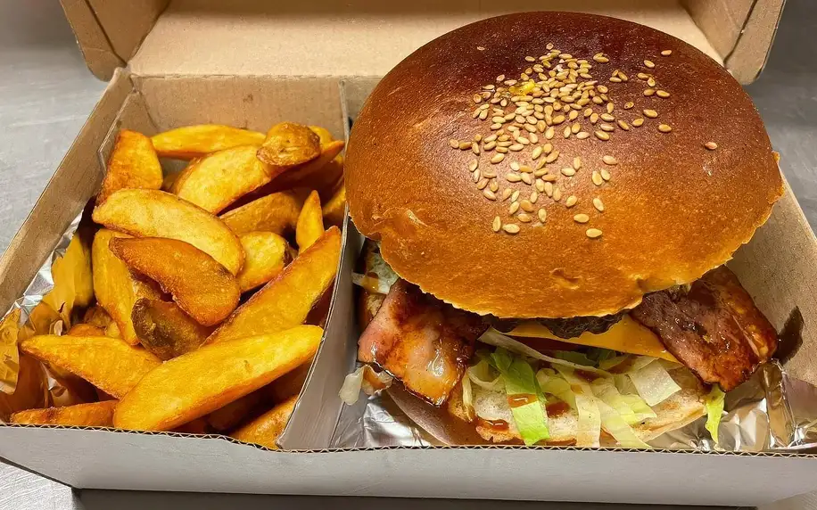 Burger box dle výběru vč. přílohy pro 1 i 2 os.