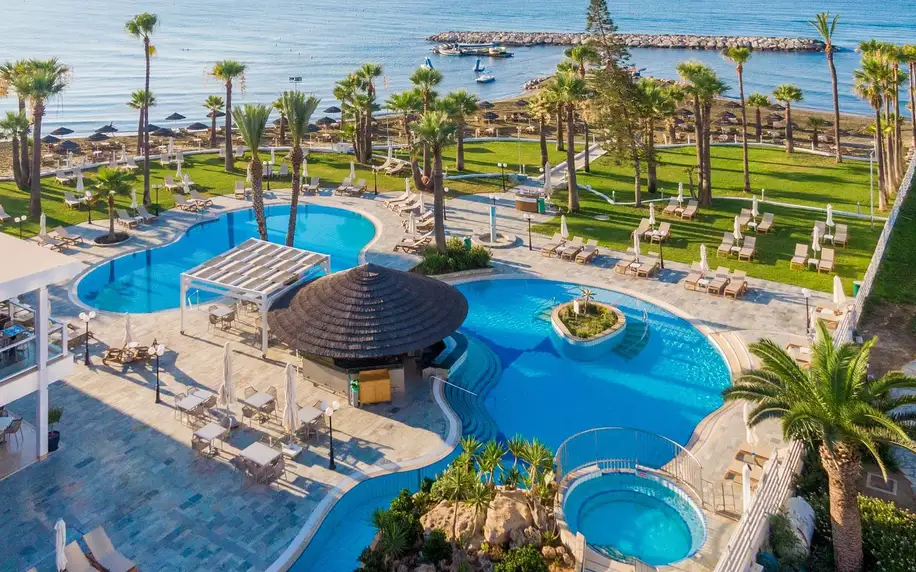 Golden Bay Beach Hotel, Jižní Kypr, Dvoulůžkový pokoj s výhledem na moře, letecky, polopenze